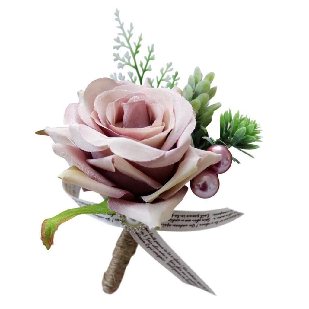 Set of 2  Boutonniere Wrist Wristband Wrist Corsage Groom Man Wedding
