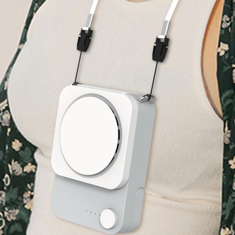Mini Table Fan 3 Speeds USB Charging Hanging Neck Fan for Outdoor Sports Office