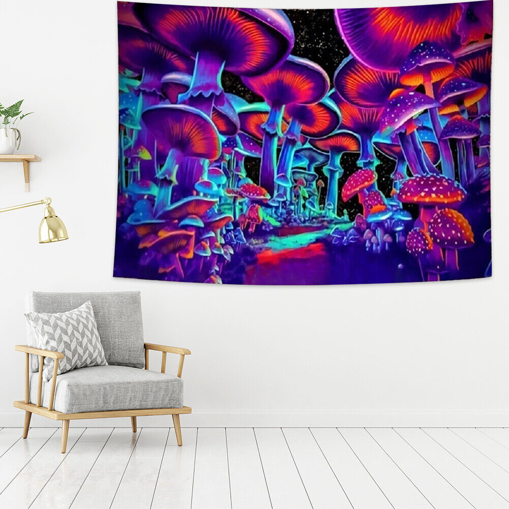Multifunction Mushroom Wall Tapestry Hanging Blanket Beach Camping Carpet