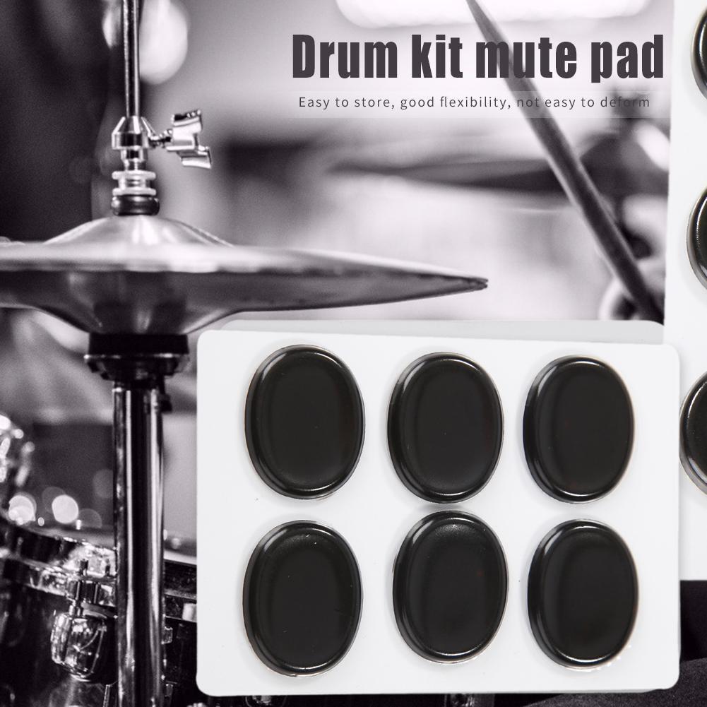 6pcs/set Snare Drum Mute Pads Silencer for Instrument Accessories (Black)