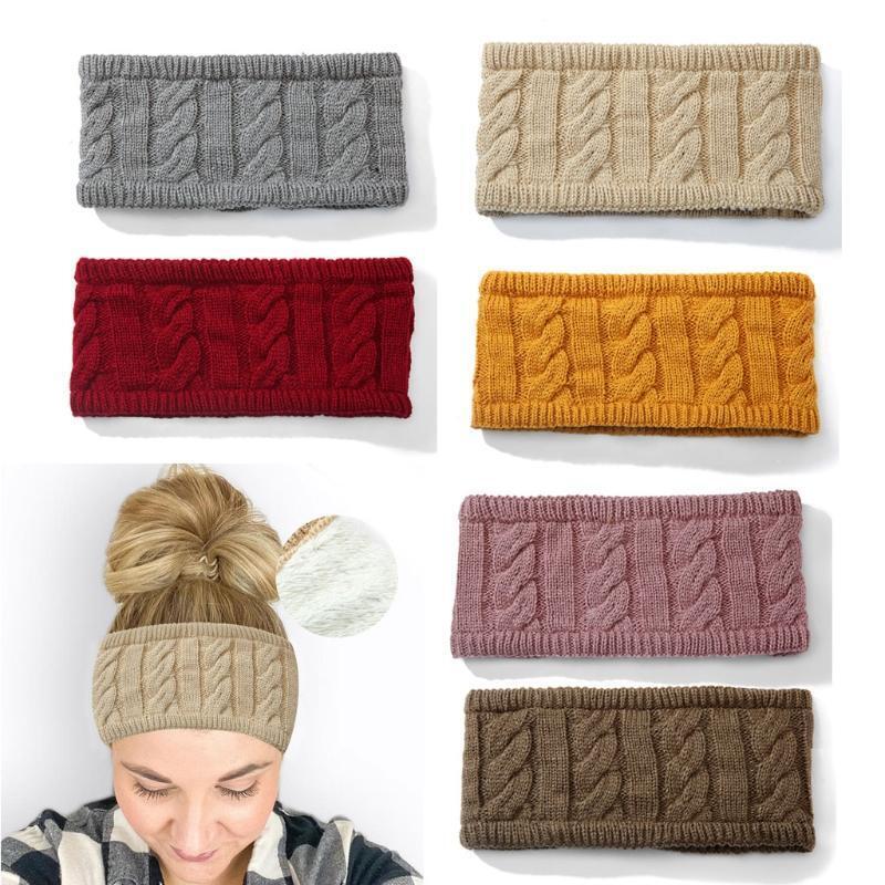 6Pcs Winter Women Knitted Headbands Chunky Elastic Headband Head Wrap Ear Warmer