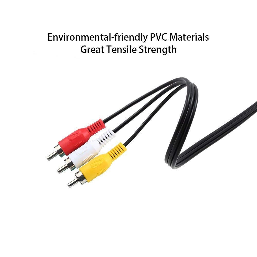 to Male Laptop Audio Video 3.5mm Jack to 3 RCA AUX Cable AV Cable Adapter Wire