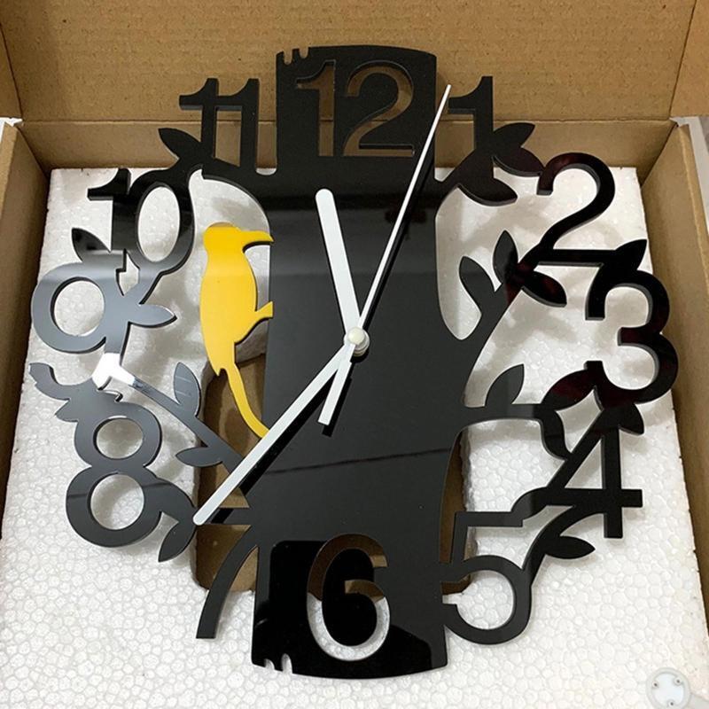 Hollow Tree Wall Clock Home Living Room Coffee Shop Chic Bar Decor Ornament Gift