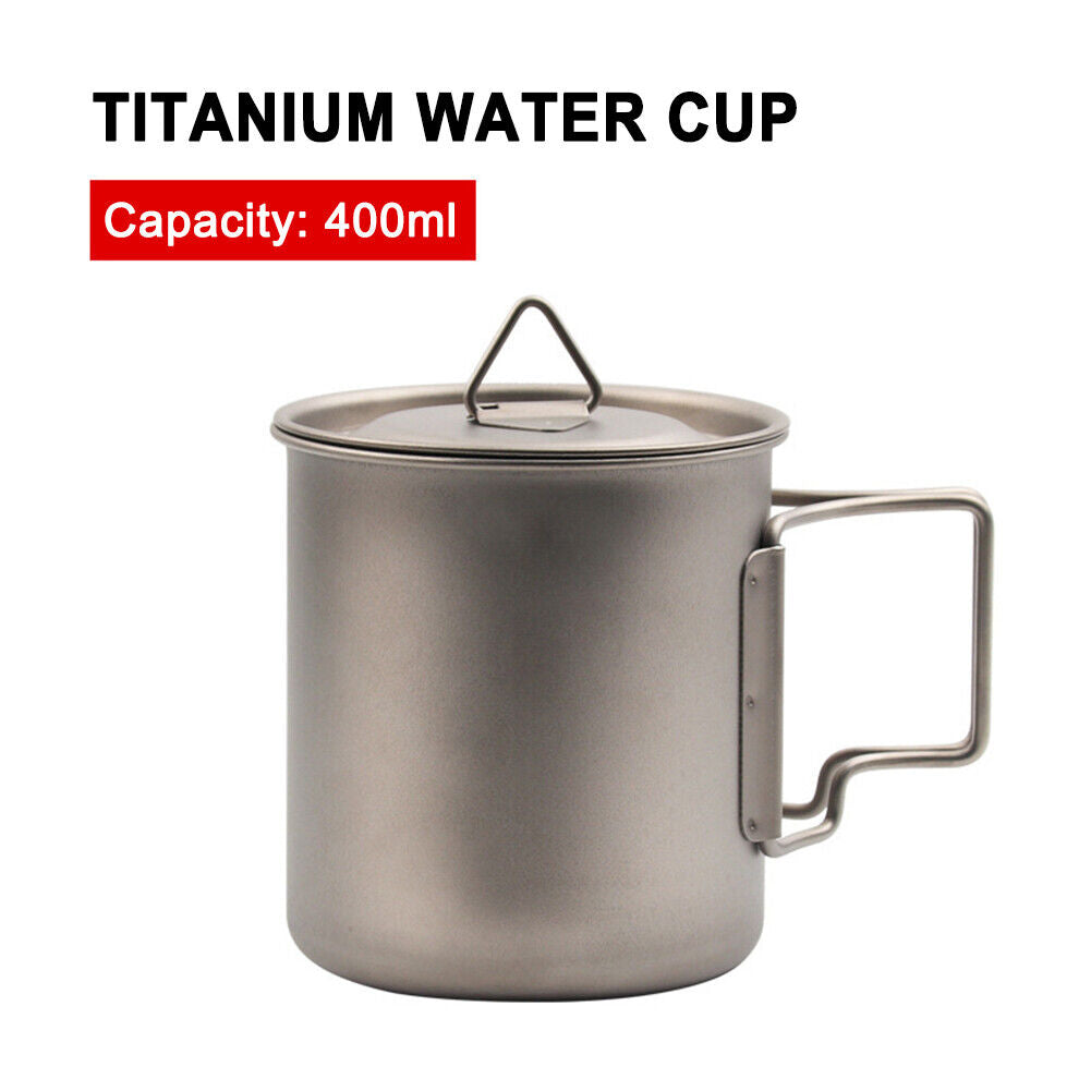 420ml Camping Water Cup Mug with Lid Outdoor Picnic Travel Cooking Utensils