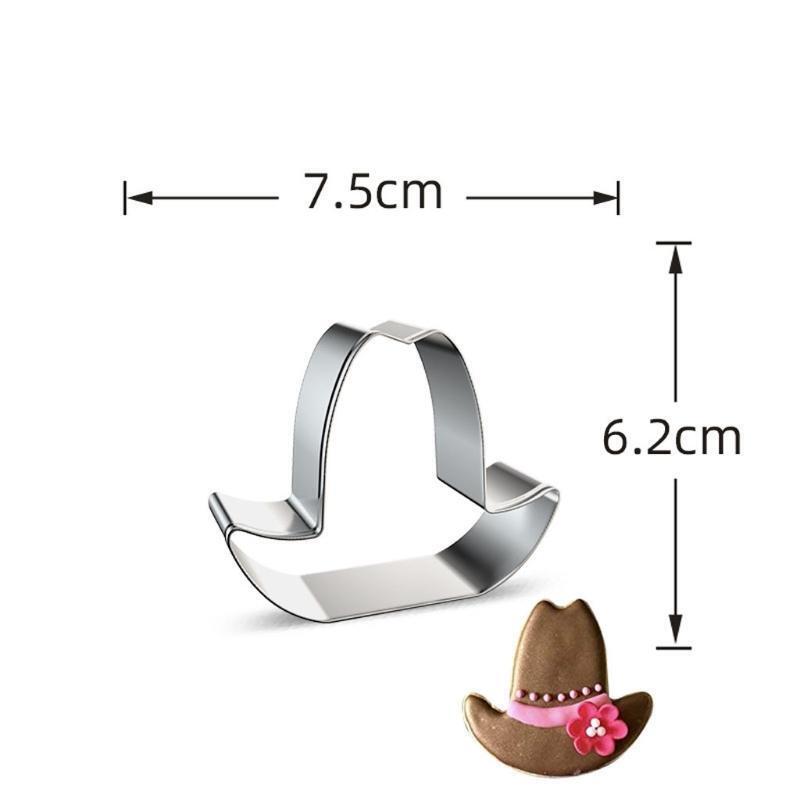 6 Pieces Stainless Steel Biscuits Cutters Cartoon White Horse Cowboy Cake Molds