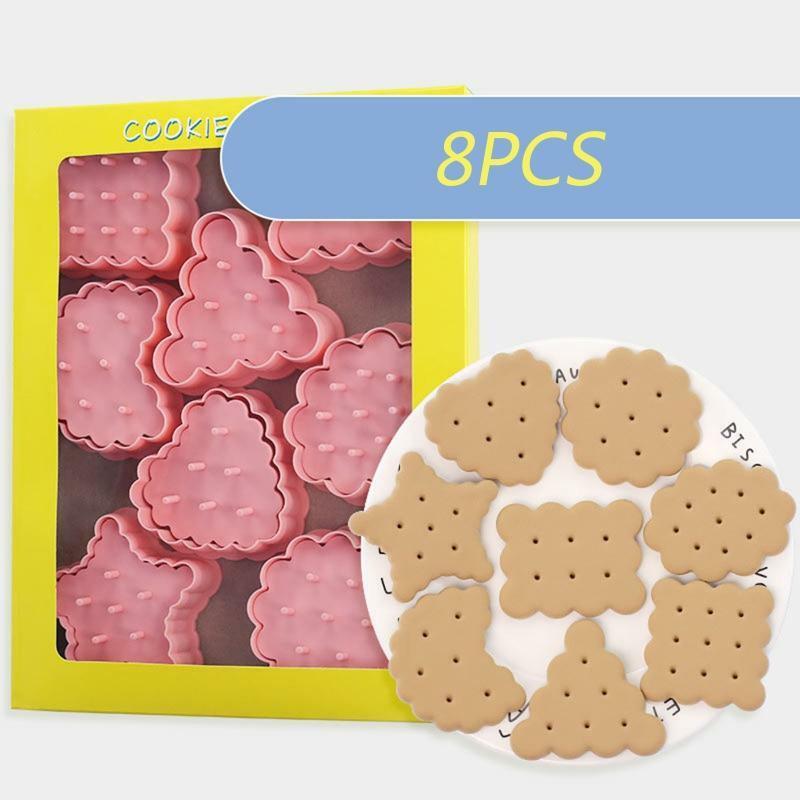 Baking Tool Cookie Cutters Cookie Moulds Plastic Material 8 Different Shapes