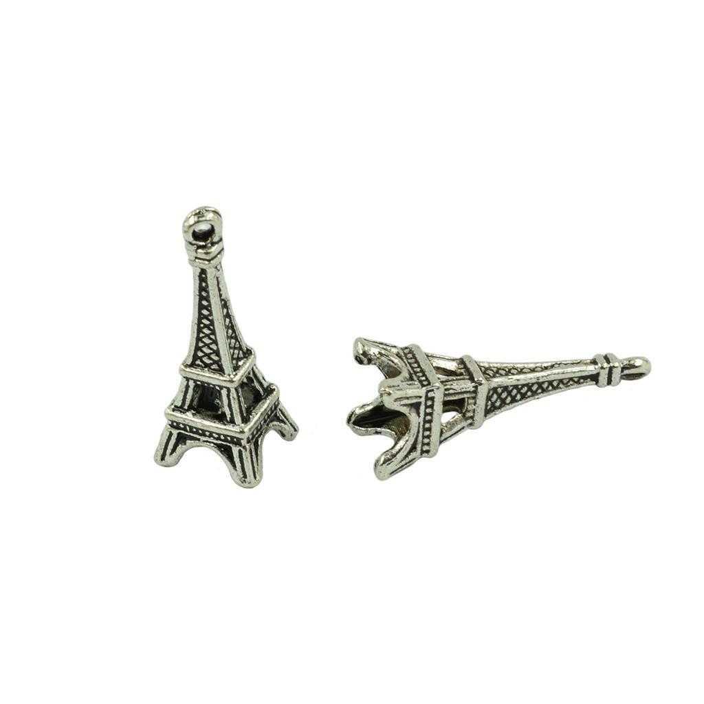 30Pcs    Tower Pendant Charms Necklace Jewelry Findings