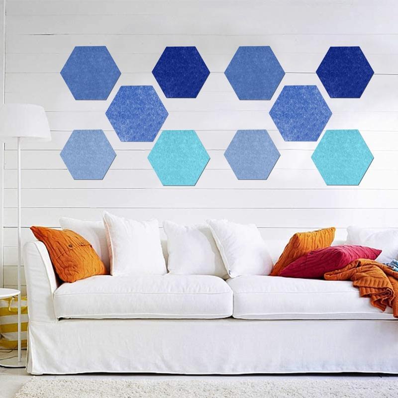 Hexagon Felt Pin Board Self Adhesive Bulletin Memo Photo Cork Boards Colorful Fo