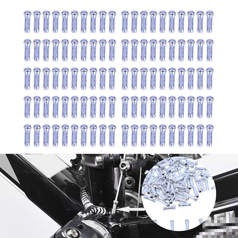 200pcs Aluminum Bike Bicycle Brake Shifter Inner Cable Tips Wire End Cap