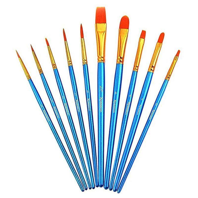 10 pc Professional Artist Paint Brush Nylon for Kids Beginners Amateurs Painter