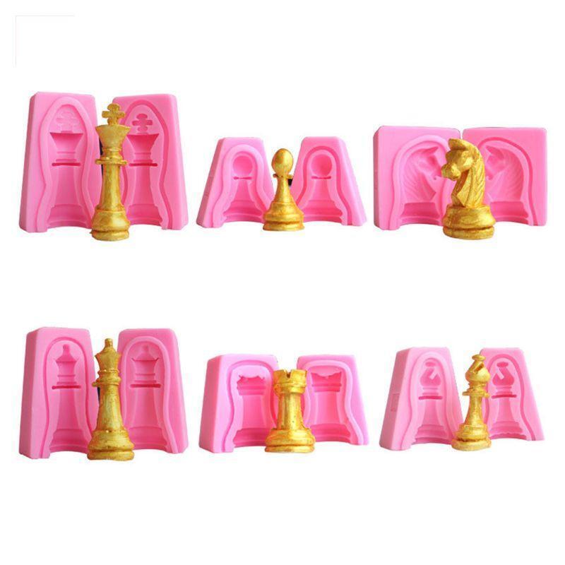 Chess Shape Silicone Mould Fondant Clay Cake Baking Epoxy Molds DIY Decoration