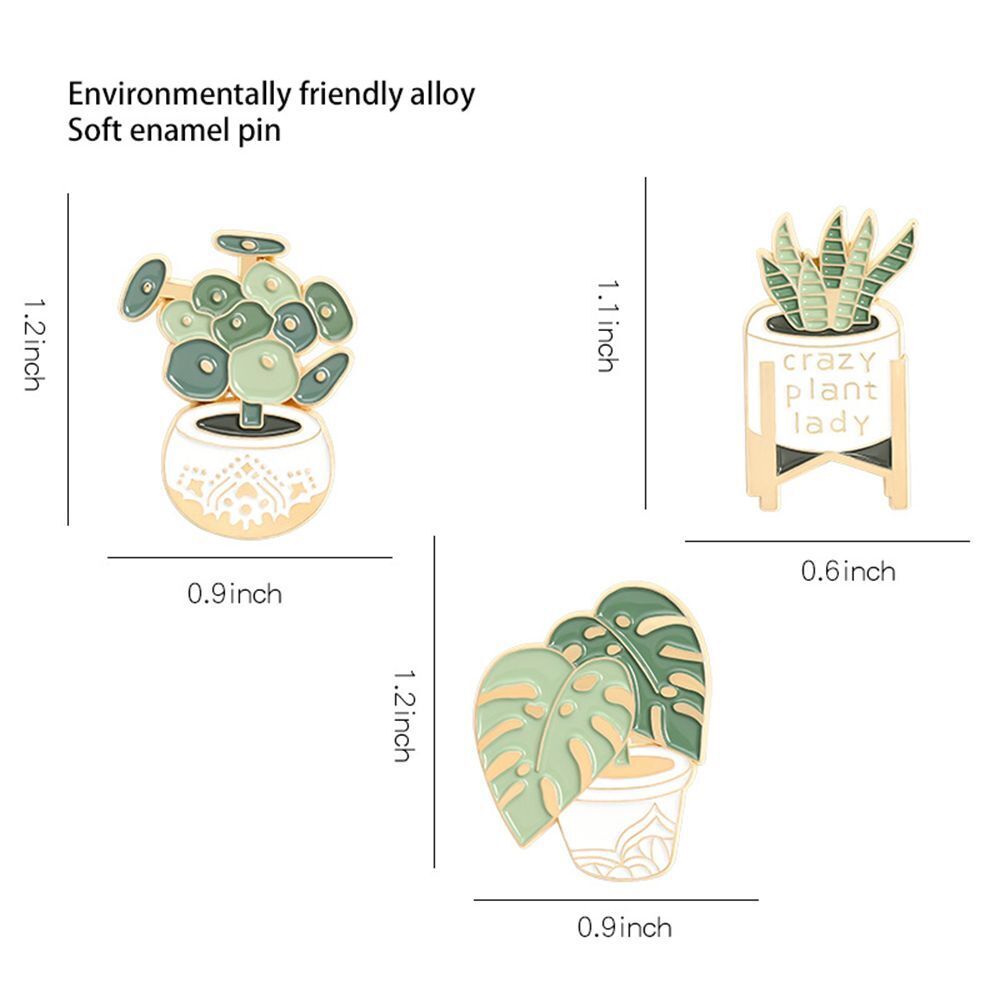 Bag Clothes Custom Potted Plant Badge Lapel Pin Crazy Plant Lady Enamel Pins
