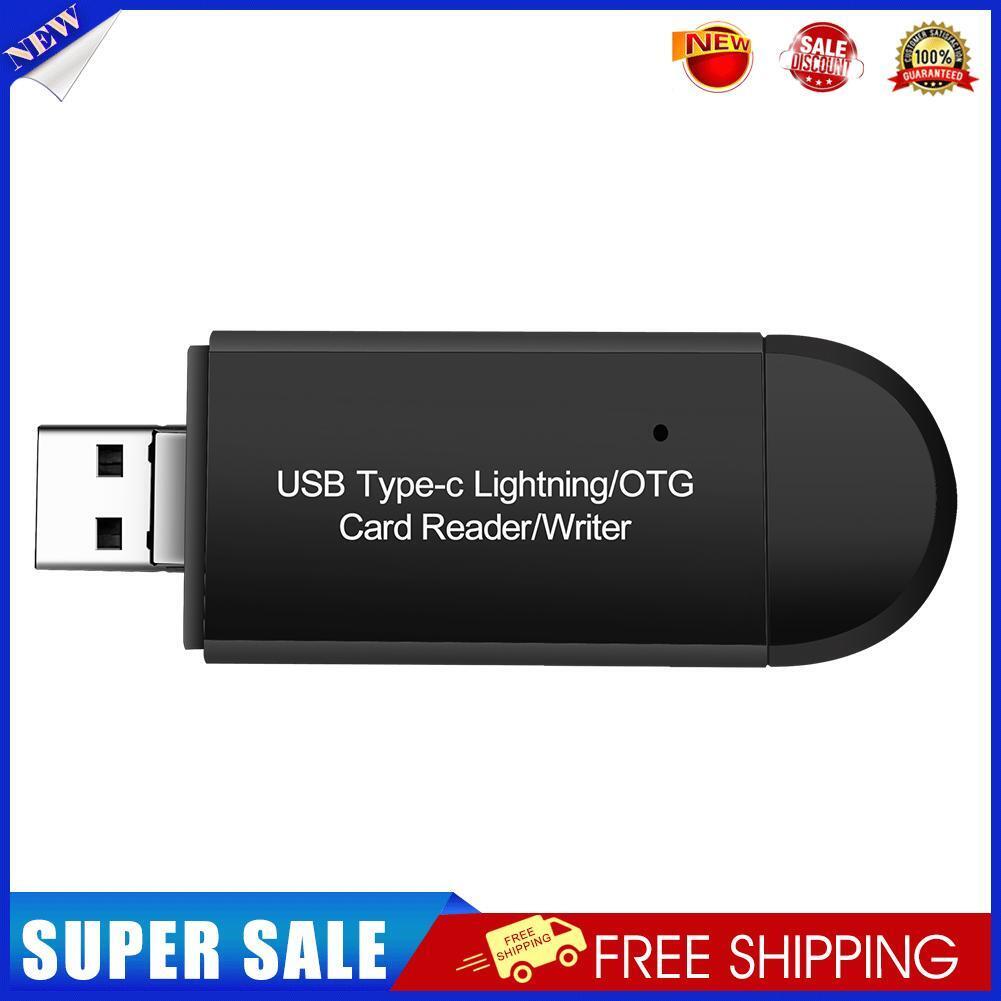 4 in 1 OTG Phone Adapter SD TF Card Reader Type-C USB Micro 8 Pin Dongle