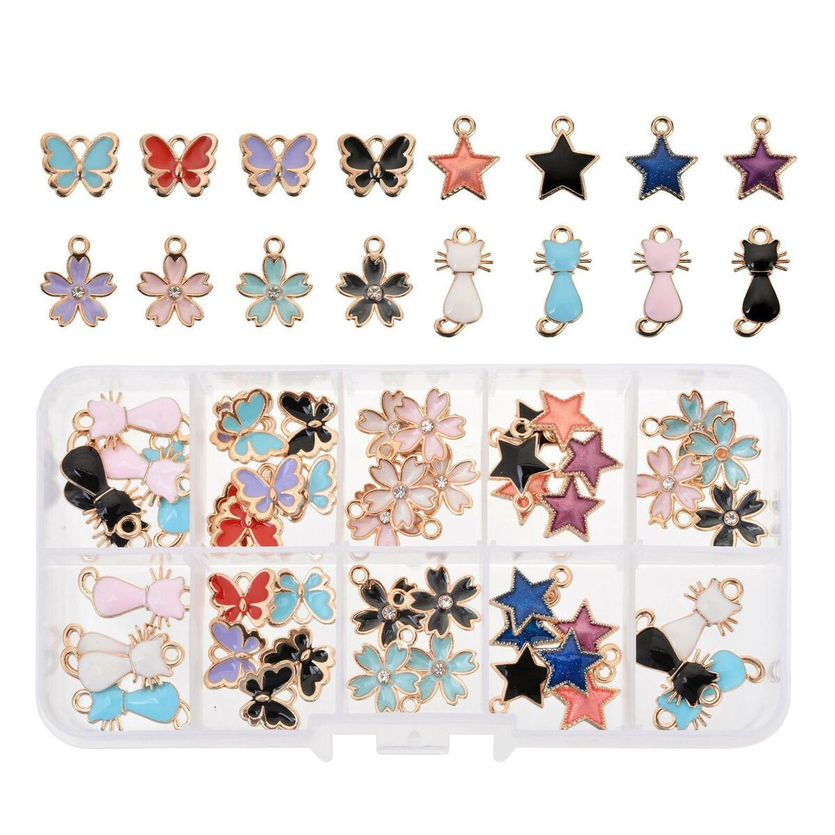 48Pcs Enamel Charms 4  Findings for Jewelry Making Necklace Earrings