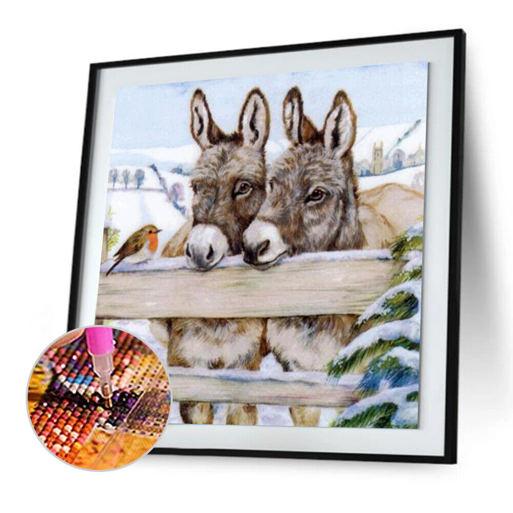 DIY Full Drill Diamond Painting Little Donkey Cross Stitch Embroidery Decor