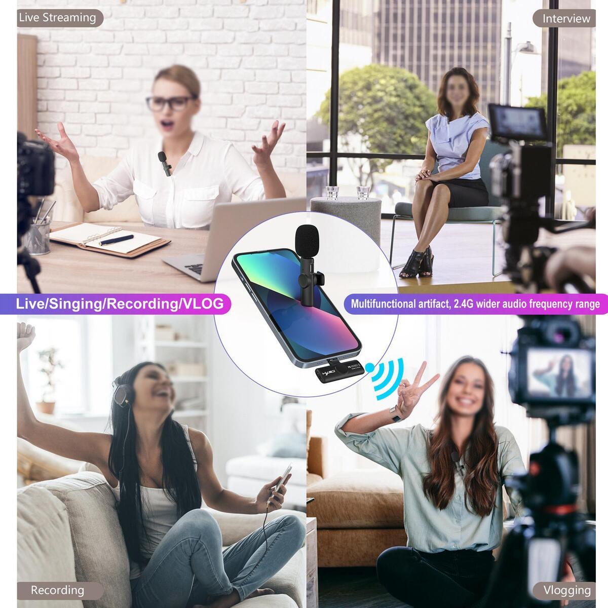 Wireless Lavalier Microphone  ? 2.4G Usb-C for Interview-Auto Sync Meeting