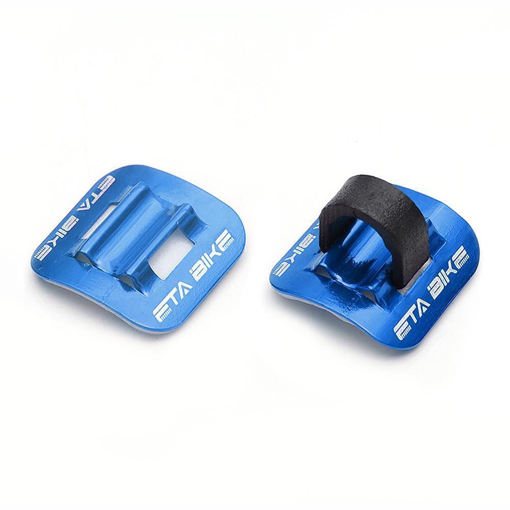 5pcs Bike Brake Cable Guide Clips Aluminium Alloy C Buckles Clamp (Blue)