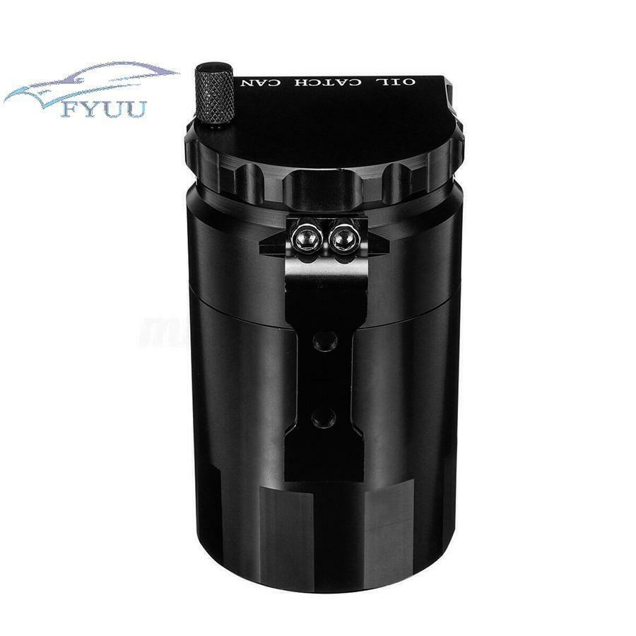 300ML Oil Catch Can Kit Reservoir Tank Engine Black Polish Baffled For Car