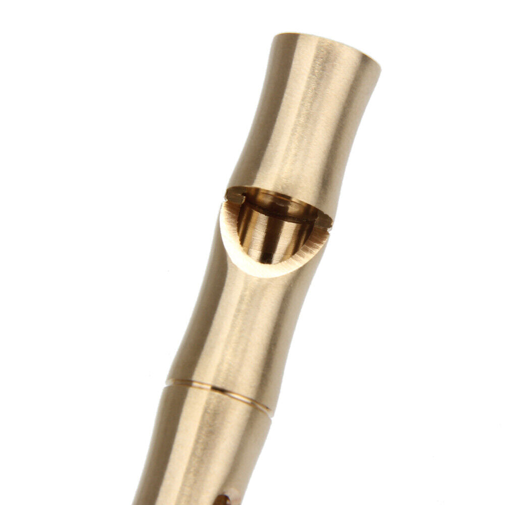 Brass Bamboo Shape Key Chain Whistle SOS Survival EDC Tool