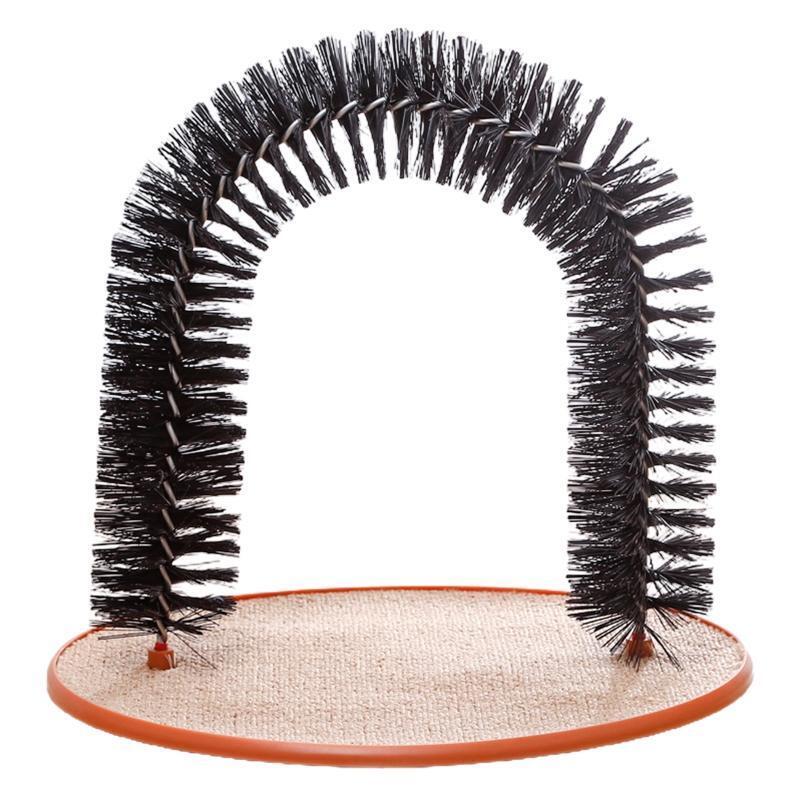Self Grooming Cat Arch Brush Carpet Base Groomer Massager Scratcher Hair Cleaner