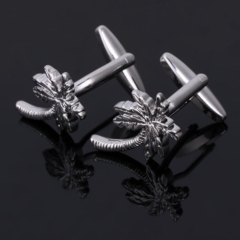 Novelty Coconut Tree Men Jewelry Wedding Party Business Shirt Cufflinks Cuff