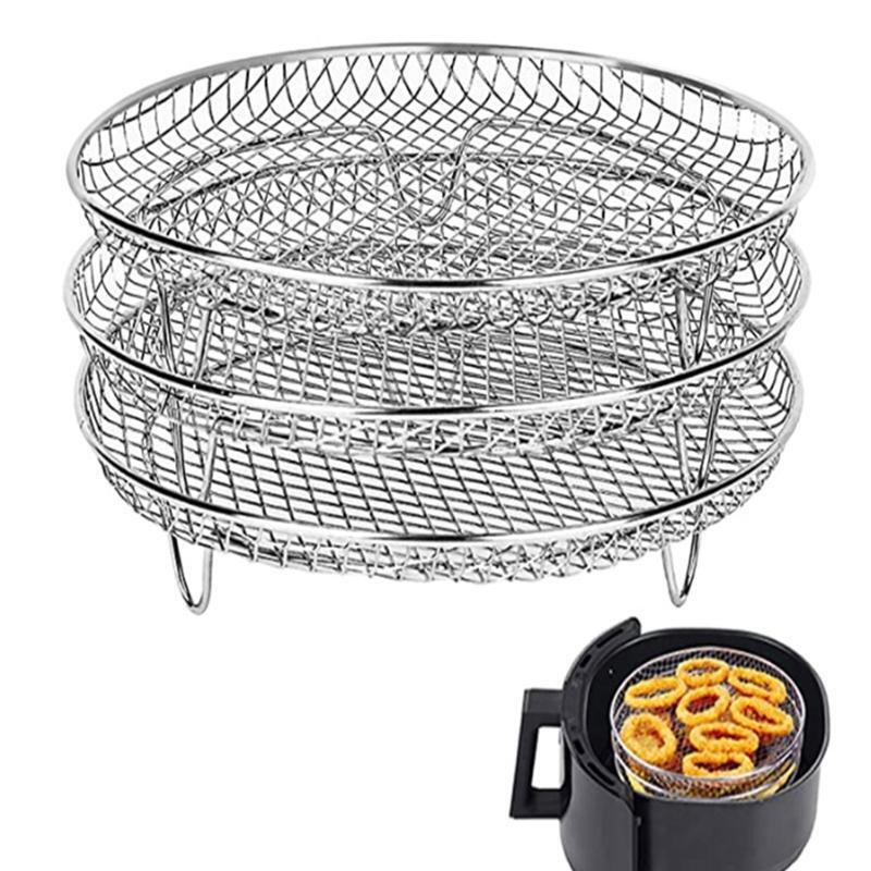 Round Air Fryer Rack Air Fryer Accessories Stainless Steel Multi-Layer