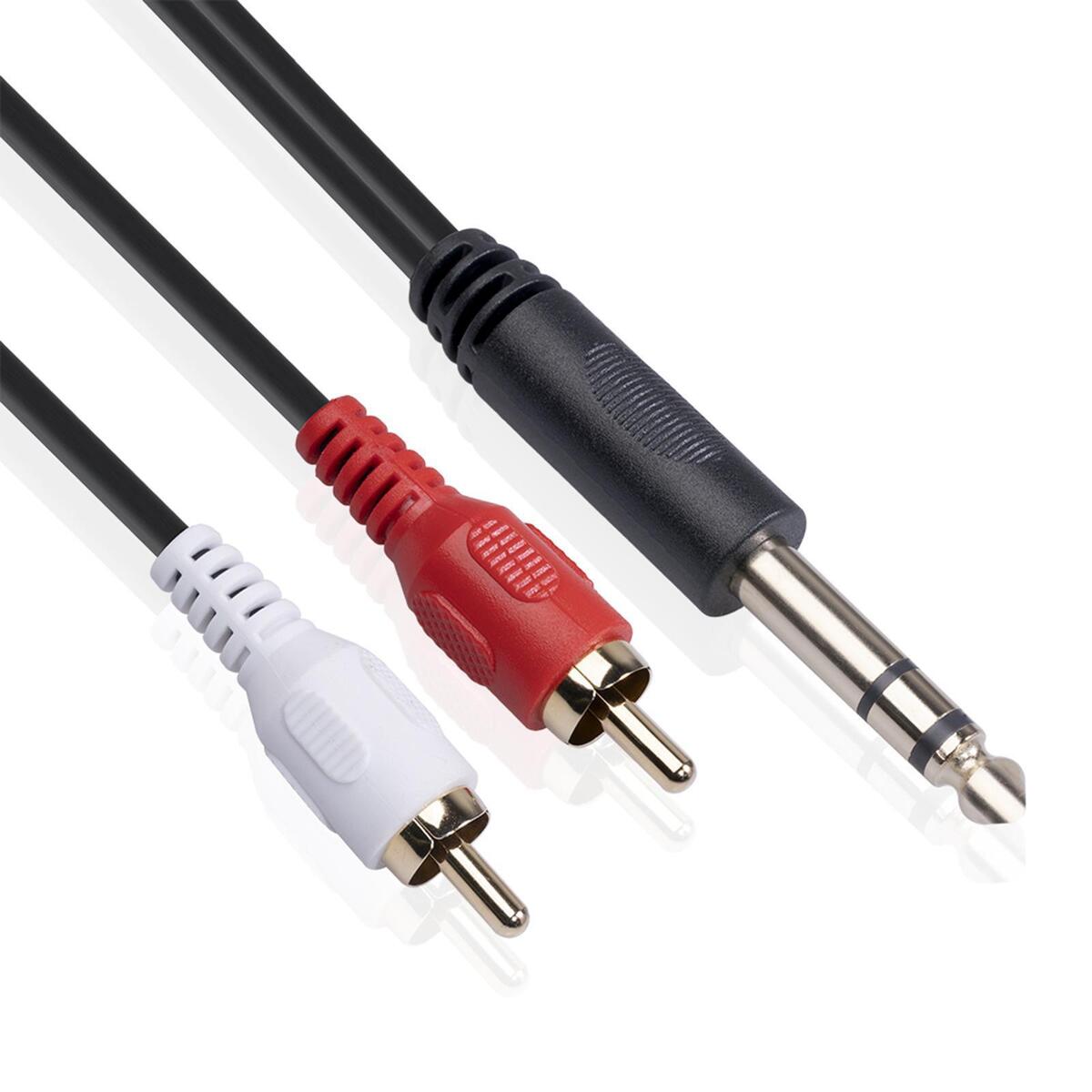 6.35 mm to 2RCA Cable Stereo Equipment 1.5M Length for Smartphones MP3 35 mm