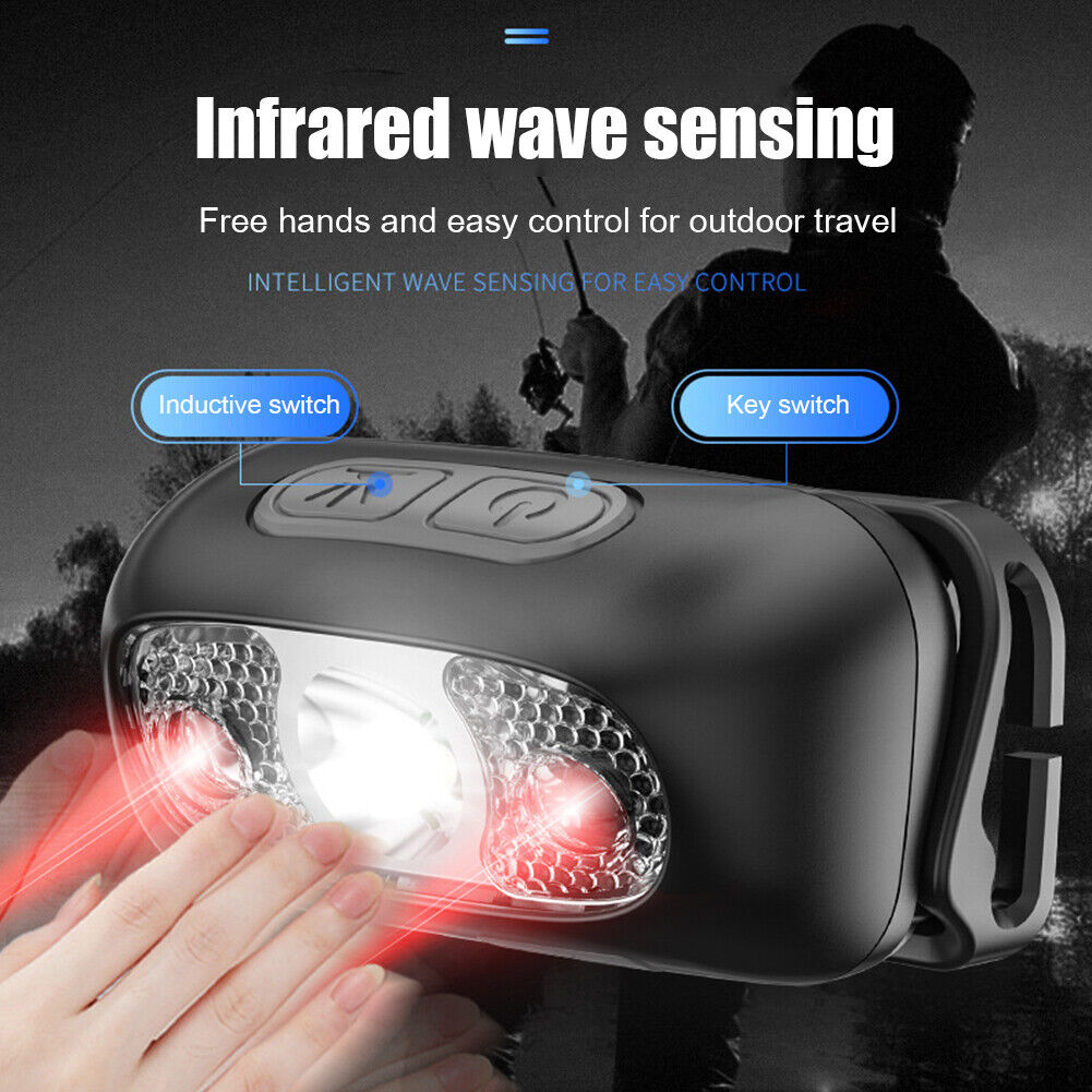 Induction LED Headlamp Strong Light Outdoor Waterproof Warning Flashlight