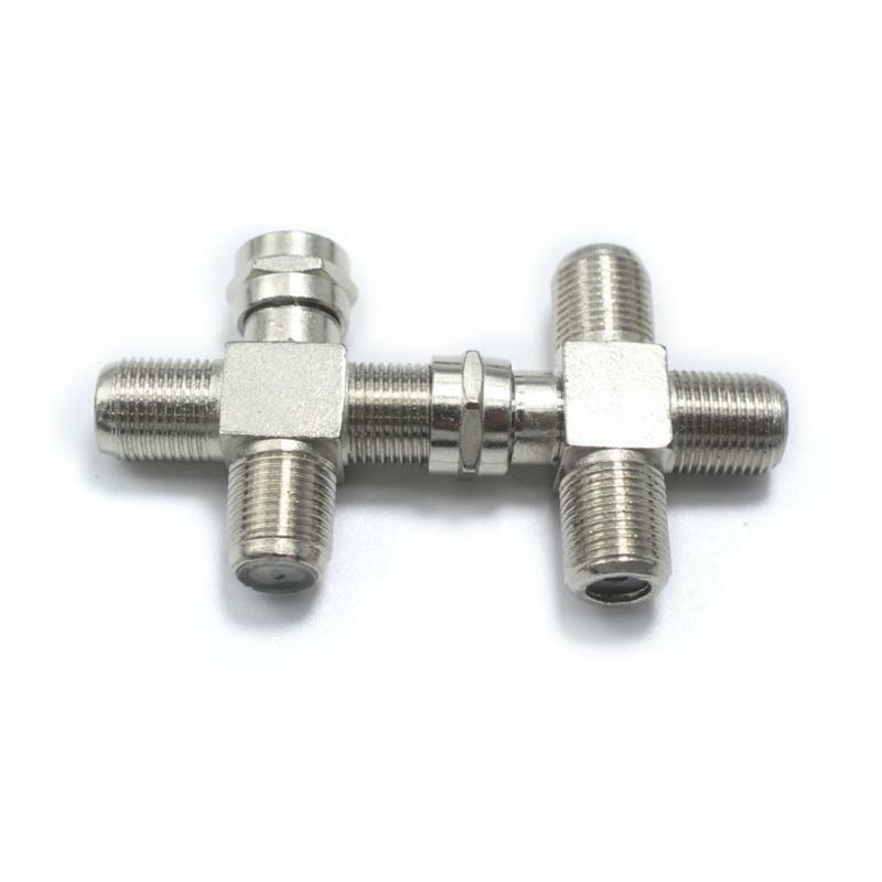 5Pcs F Male Plug to Female Plug Metal TV Set-top Box Joint Antenna Connector