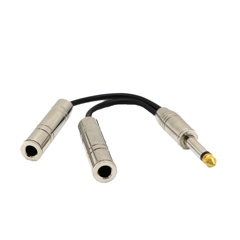 6.35mm 1/4inch  to Dual Fe  For Electric Bass Guitar, Amplifier, Musical