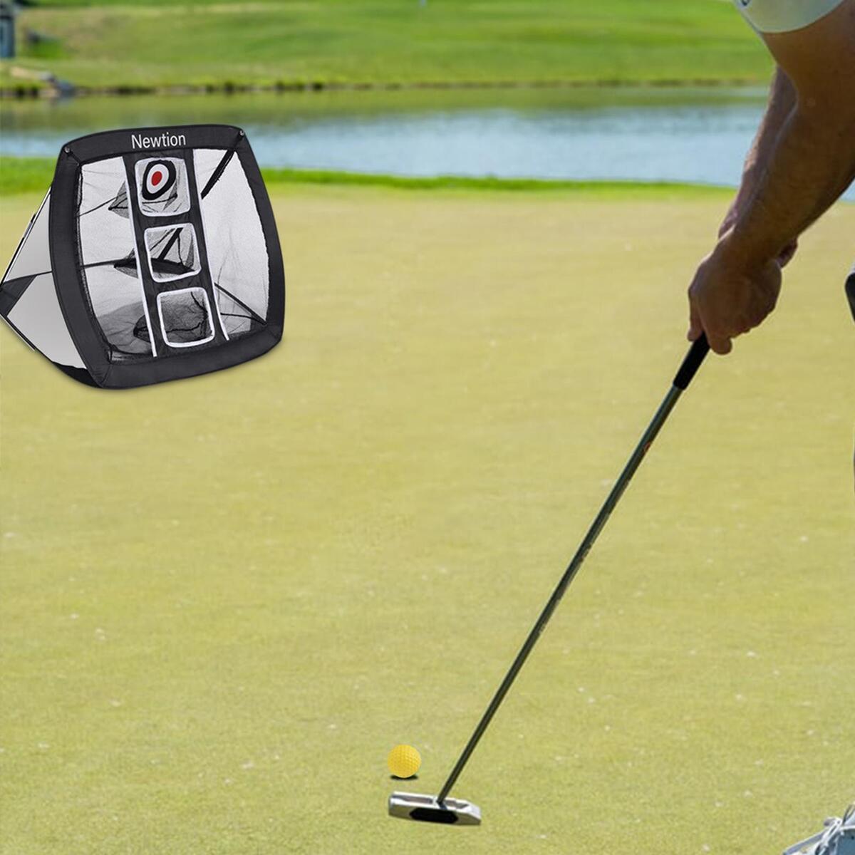 Golf Chipping Net Hitting Mat Swing Equipment Tee Holder