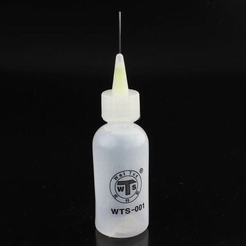 2pcs 50ml Needle Tip Soldering Liquid Flux Alcohol Oil Dispenser Plastic Bottle