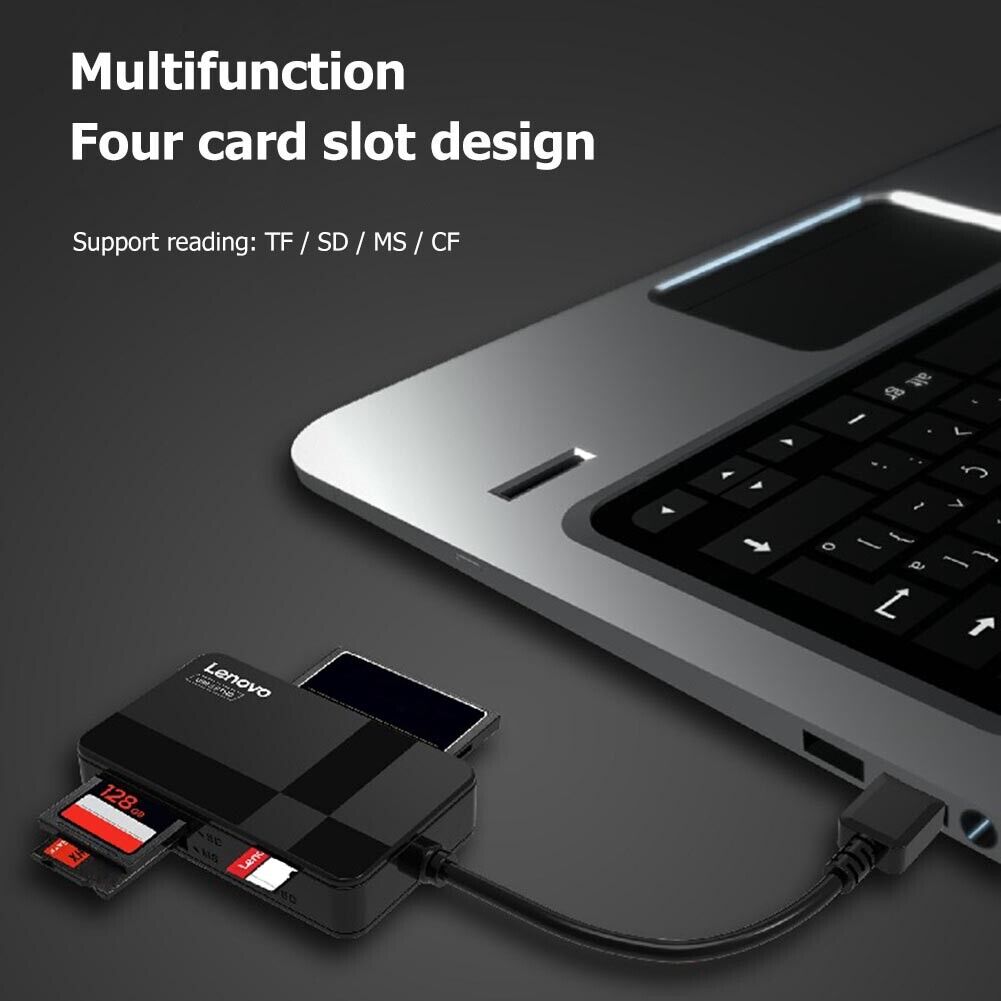 Lenovo D303 USB 3.0 Card Reader 4 in 1 TF CF MS Secure Digital Card Reader