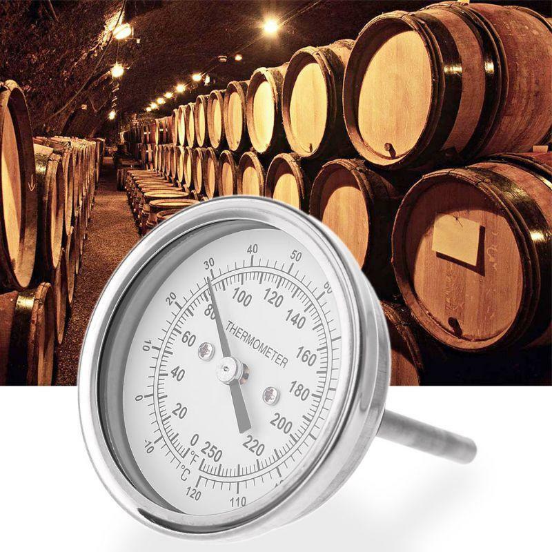 Home Brewing Thermometer Stainless Steel Celsius Fahrenheit Water Distilling NPT