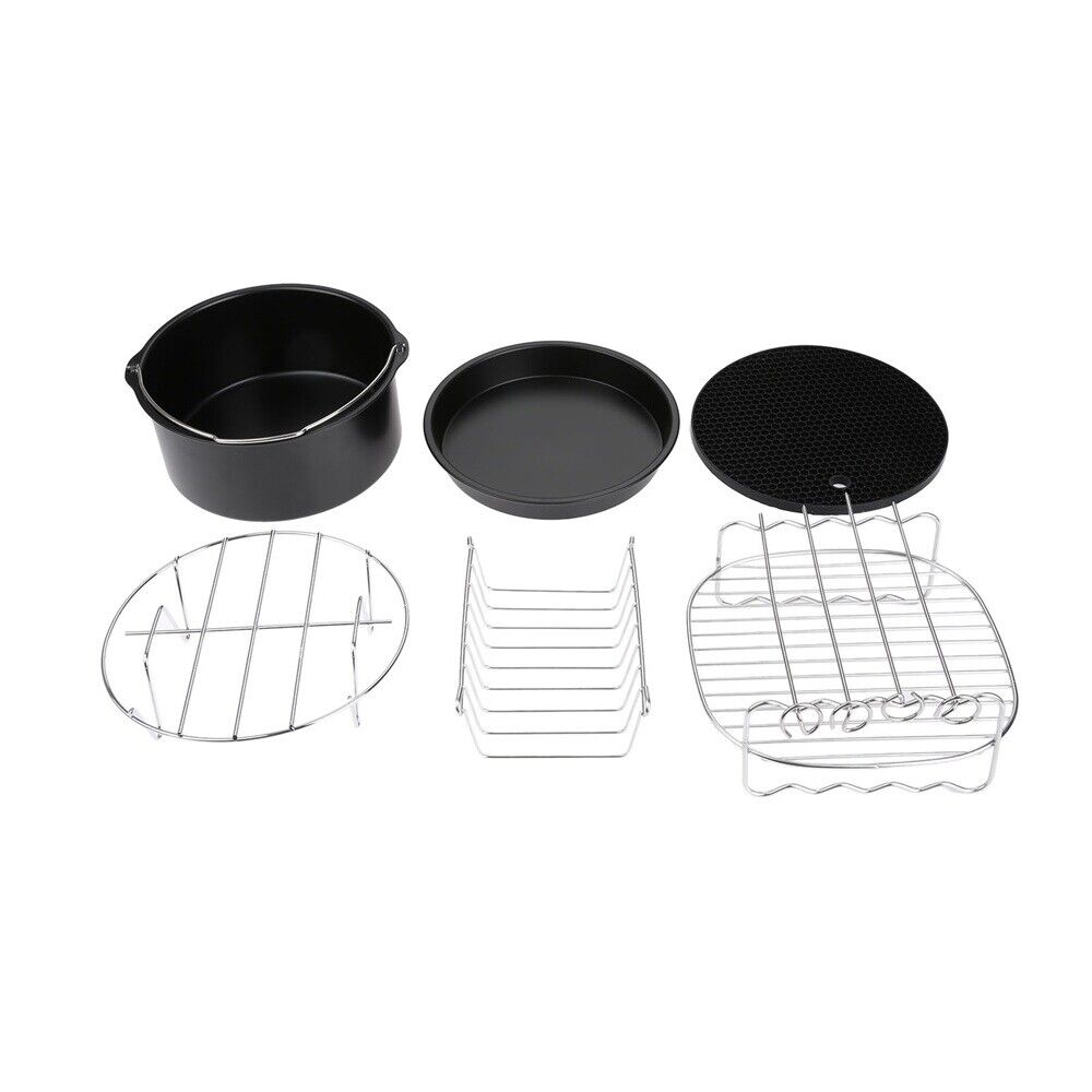 Air Fryer Accessories Set Kit Cooking Tray & Baking Pan With Rack Chips Dish