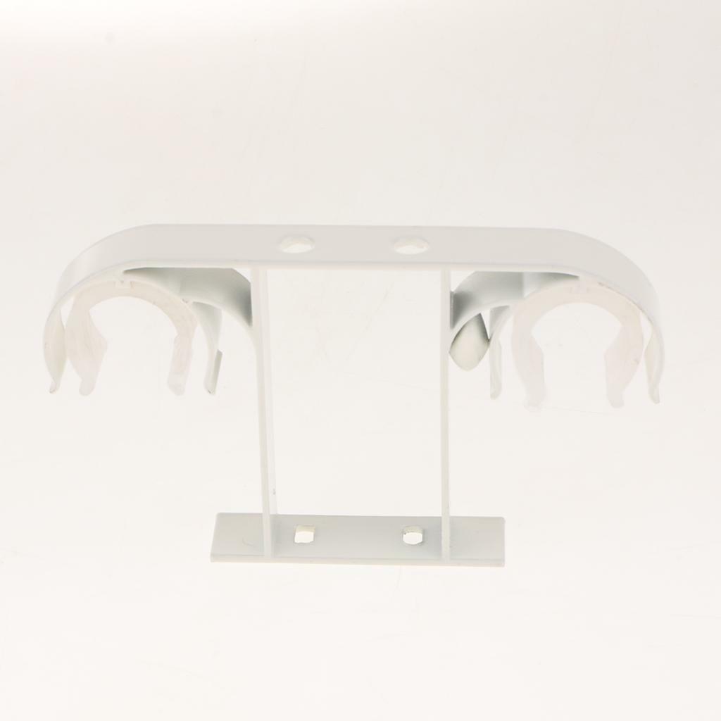 2 Pieces Aluminum  Double Curtain Rod Bracket Holder Ceiling