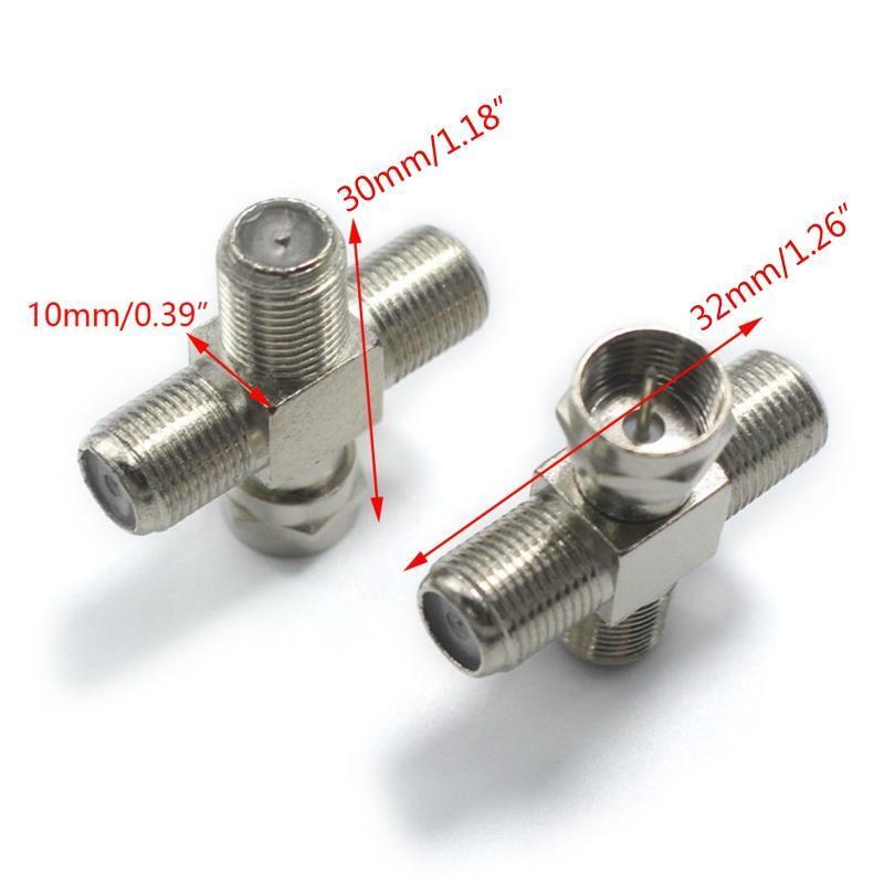 5Pcs F Male Plug to Female Plug Metal TV Set-top Box Joint Antenna Connector
