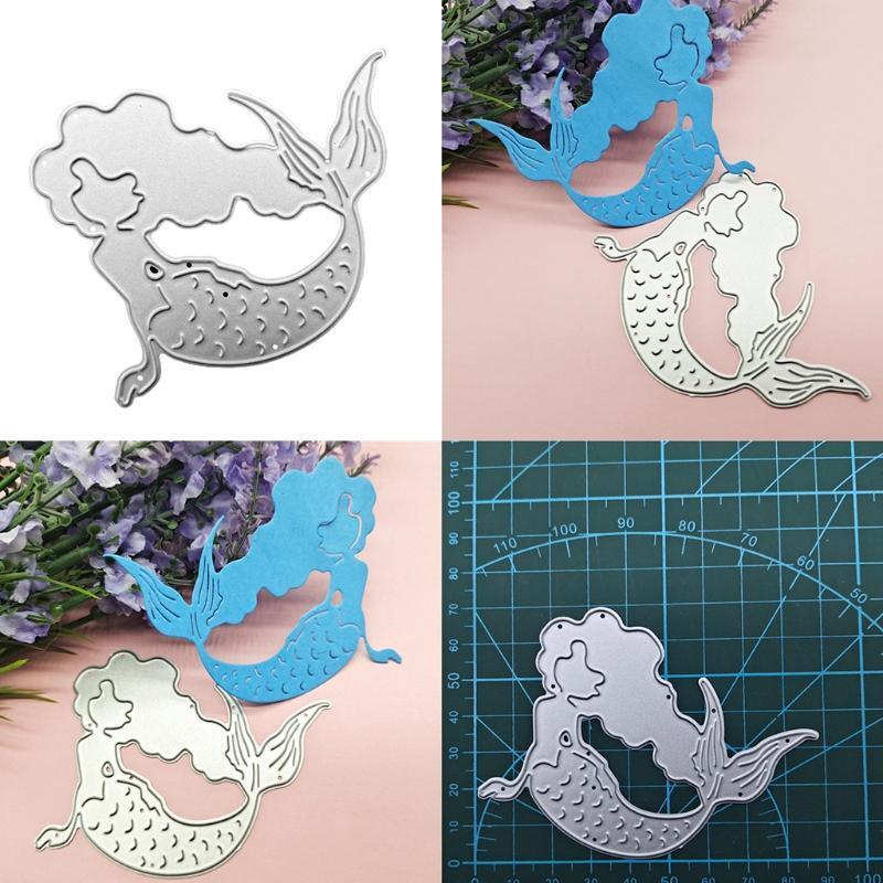 Sea-maid Girl Embossing Metal Cutting Die Stencil Cartoon DIY Scrapbook Template