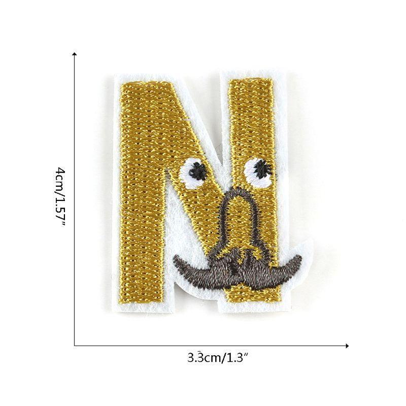 26Pcs/set Animal Alphabet Letter Patches Embroidered Iron On Patch Clothes Decor