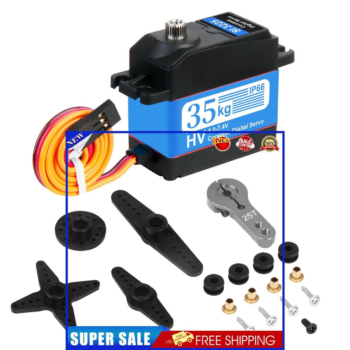 180 Degree Waterproof 35kg Digital Servo Kits for 1/10 1/8 RC Car Plane (A)