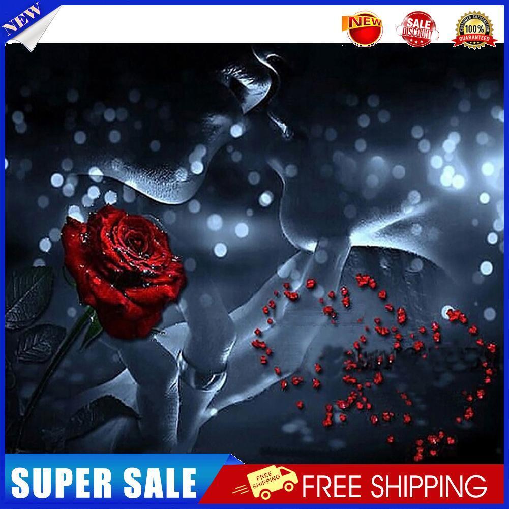 Full Drill Round Diamond Painting DIY Rose Lover Mosaic Kit for Bead Art