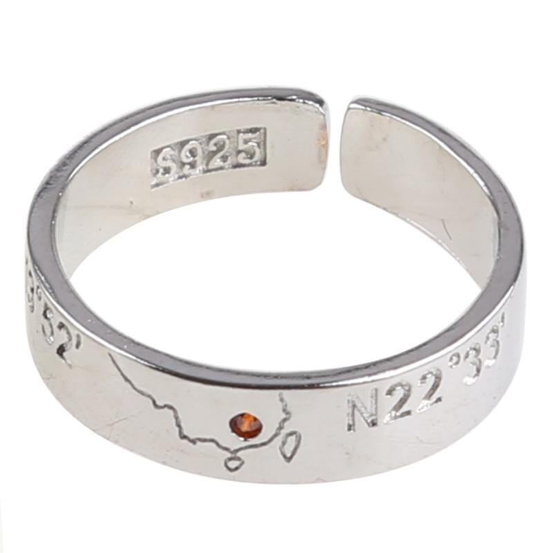 Map Digital Long Distance Ring Fashion Design Sense Creative Temperament Ring