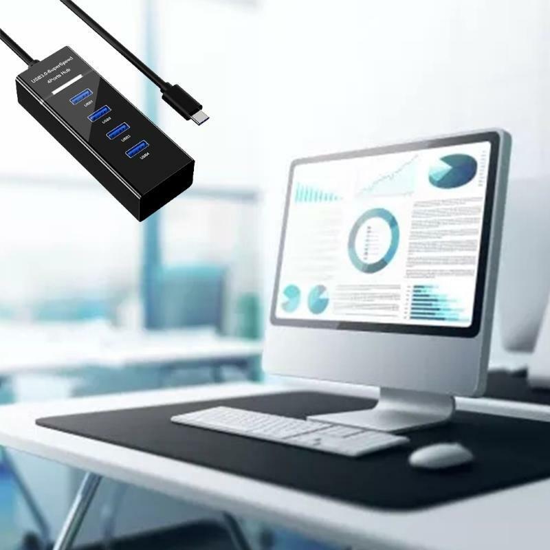 10Gbps USB 3.0 Hub 4 Port Fast Mini USB3.0 Hub Splitter Adapter Power Charger