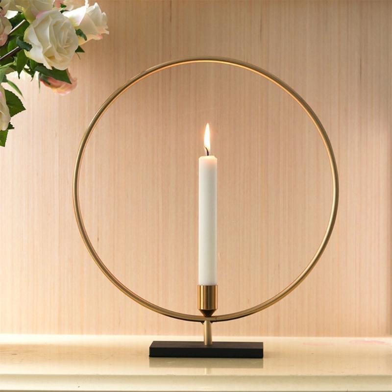 Metal Circular Geometric Wall Candle Holder for Tea Lights Living Room Bedroom