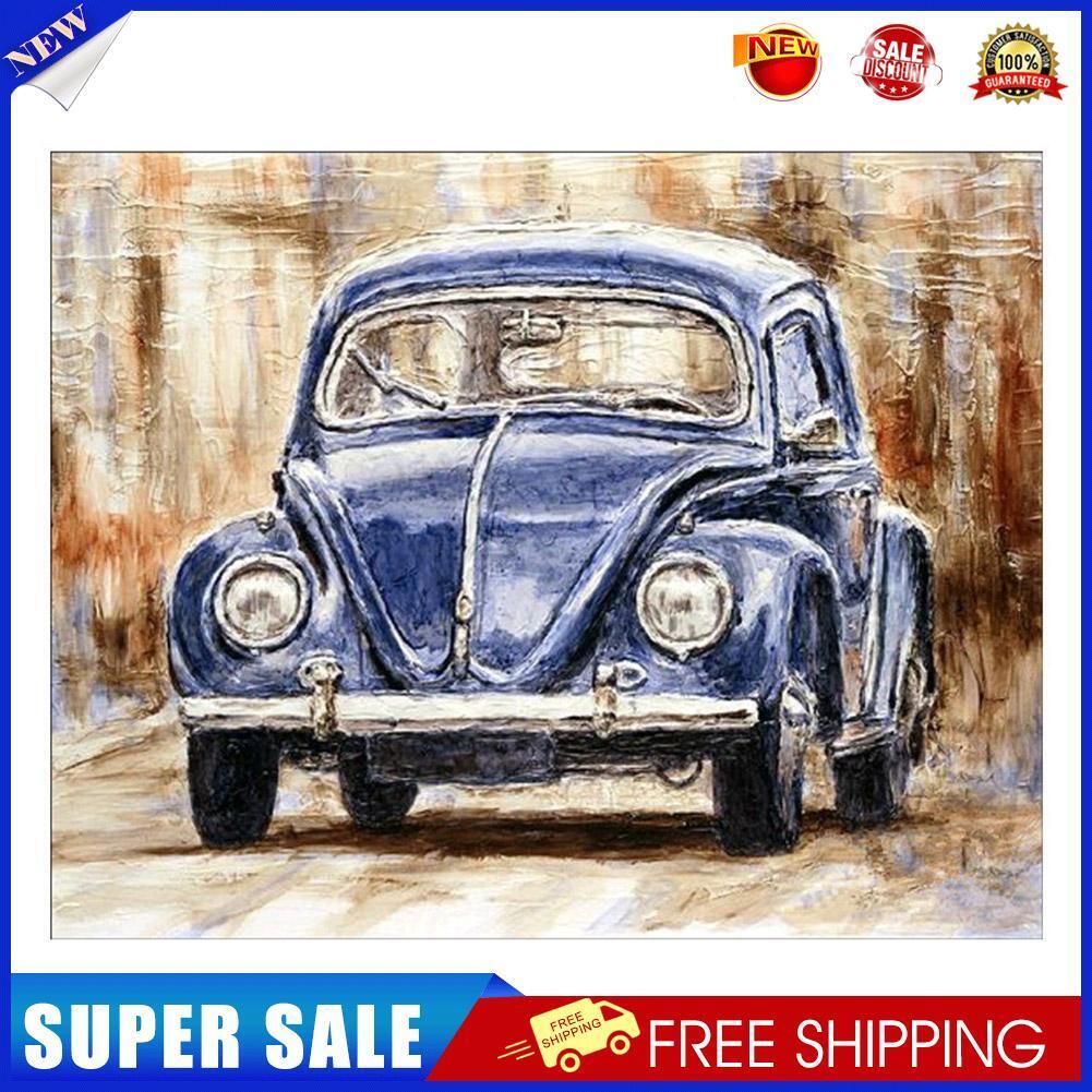 Car Pattern Round Diamond Painting 5D Full Drill Cross Stitch Drawing Decor
