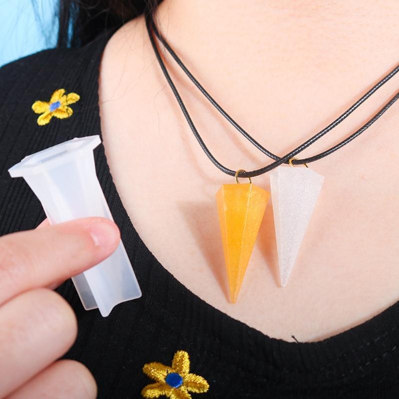 Cone Keychain Necklace Casting Mold Handicrafts Crystal Epoxy Mold Handmade Mold