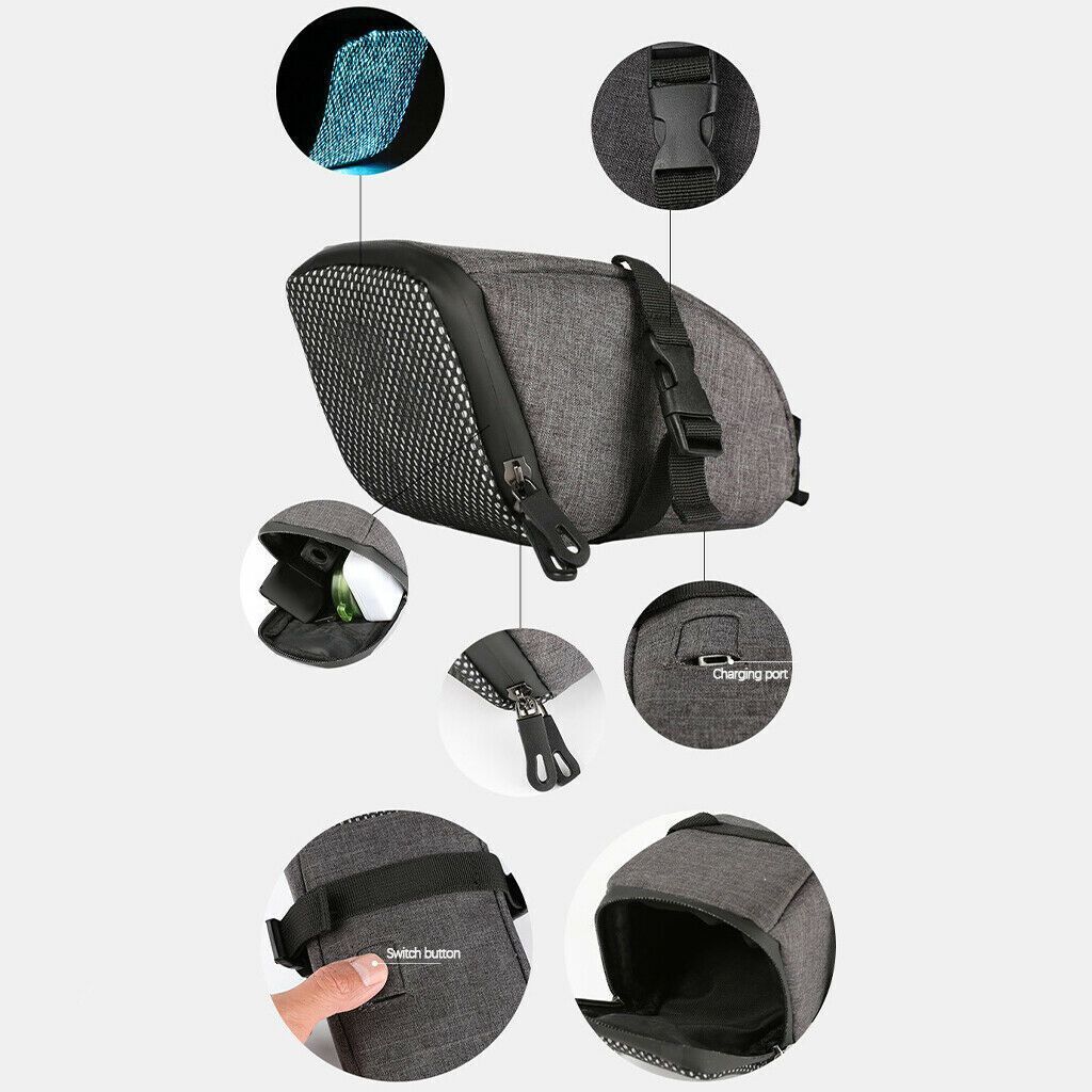 Storage Tool Rear Seat Tail with Tail Light Pack Portable Saddle Bag