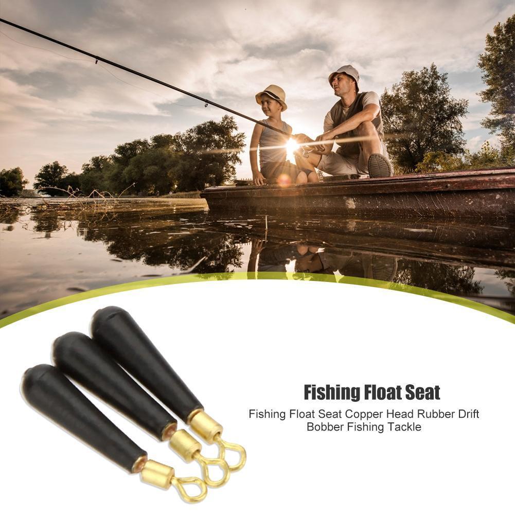 30pcs Fishing Float Seat Copper Head Rubber Drift Bobber Fishing Tackle (L)