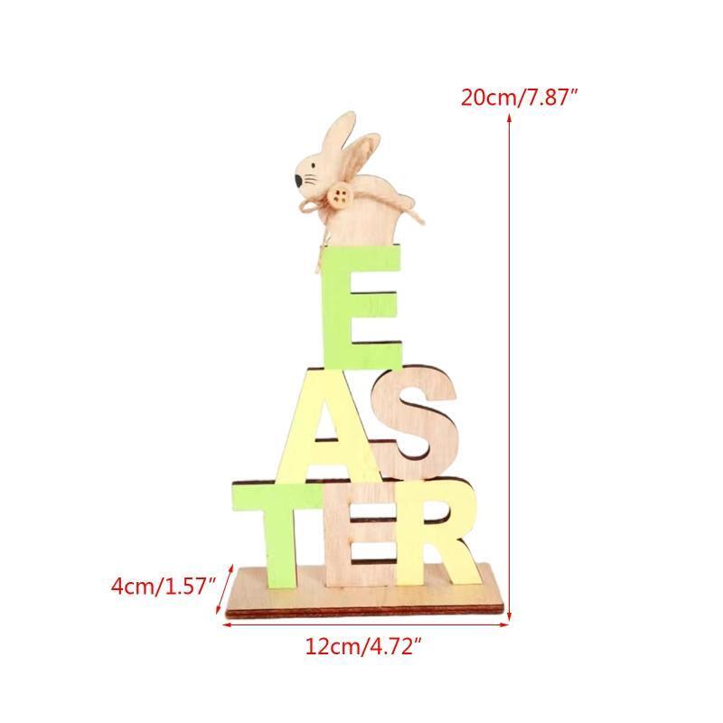 Easter Wooden Ornament Stackable Letters Bunny Wood Art Crafts Ornament