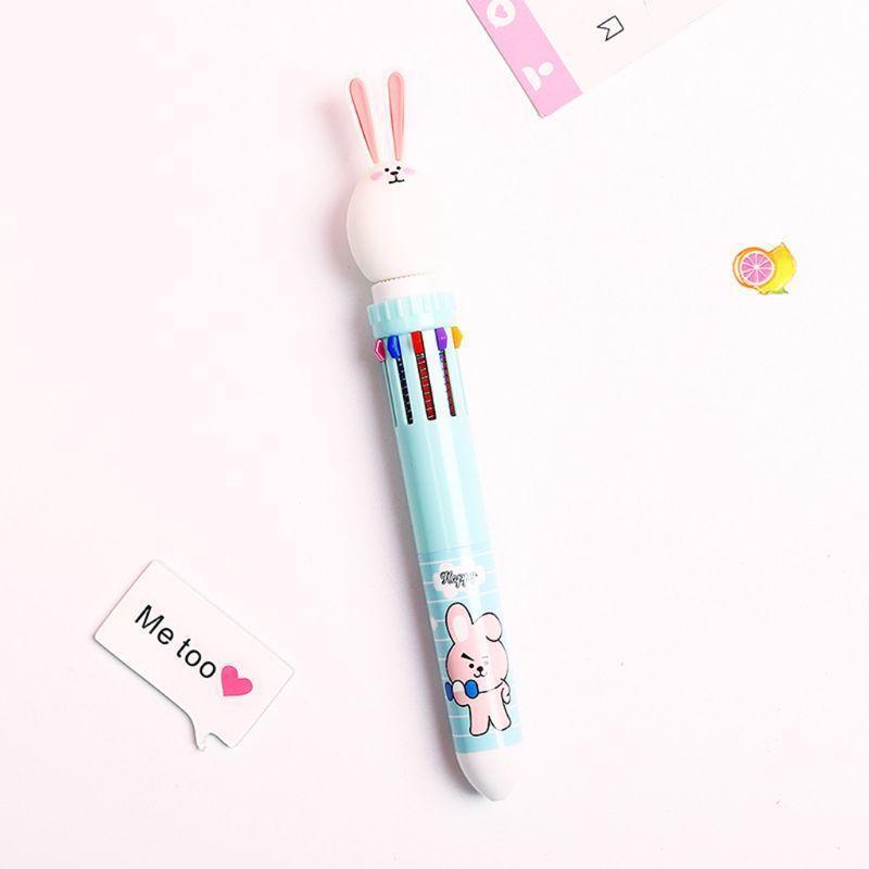 10 Color 0.5mm Cute Cartoon Rabbit Ballpoint Pen Press School  Office Supplies